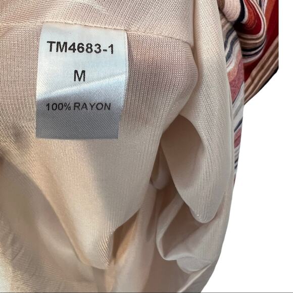 THML Embroidered Striped Maxi Dress Sz M - Picture 15 of 15